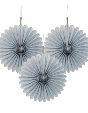 3 st Mini Silverfärgade Pappersdekorationer 15 cm