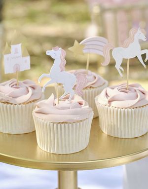 12 stk Prinsesse Cupcake/Kaketoppere - Princess Party