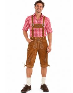 Autentisk Lys Brun Lederhosen i 100% Kvalitetskinn