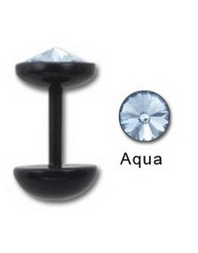 Light Blue Diamond - Svart Fejkpiercing