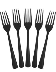 50 st Svarta Heavy Duty Återanvändbara Plastgafflar