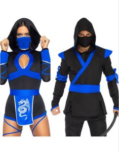 Pardräkt - Blå Ninja maskeraddräkter 