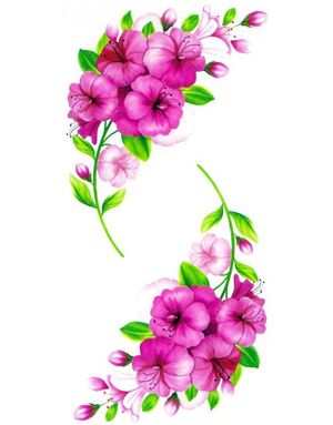 Twin Flowers - 2 stk Tatoveringer (Fake Tattoo)
