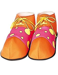Skoöverdrag till clowndräkt - orange/rosa
