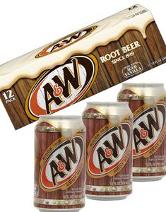 12 stk A&W Root Beer med Vanilje 355 ml (USA Import) - Hel Kasse