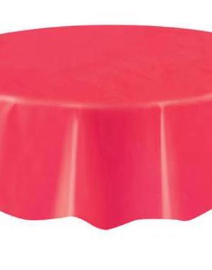 Röd Rund Plastduk 213 cm