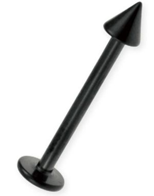 Svart PVD Basic Labret med Spike Kula