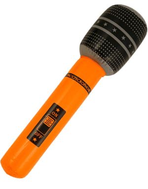 Uppblåsbar Neon Orange Mikrofon 40 cm