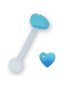 Heart With Stone Blue - Tungpiercing