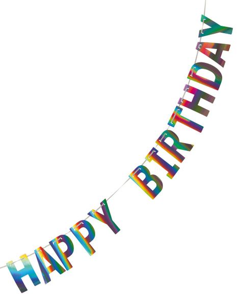 Iriserande Happy Birthday Girlang 2 meter