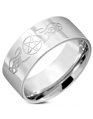 Star of David - Silverfärgad Stålring