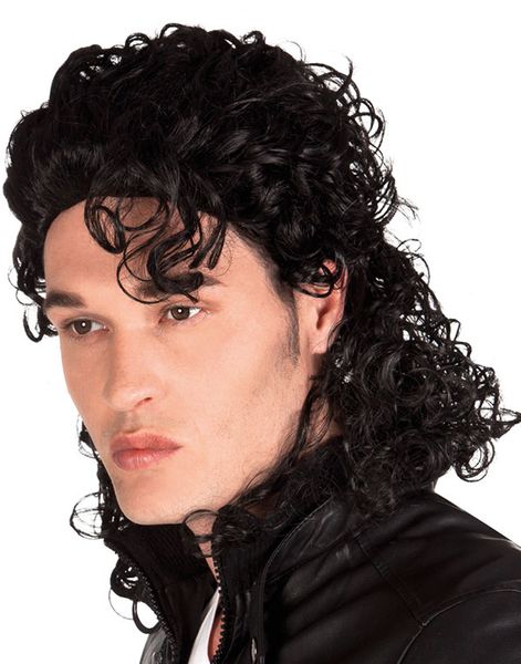Svart Michael Jackson-inspirerad Peruk
