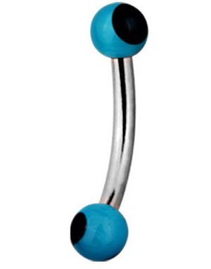 Magic Blue and Black Stone - 1.2 x 8 mm Ögonbrynspiercing