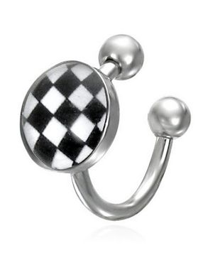 Ögonbrynspiercing med Schackmönster - 1,2 x 8 mm