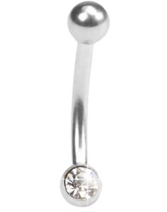 Ögonbrynspiercing med Klar Sten - 1.2 x 8 mm