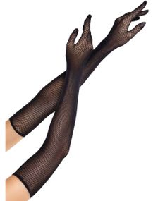 Lange Nettinghansker – Svart