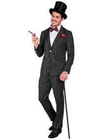 Gangster Kostymedress med Hvite Striper til Mann