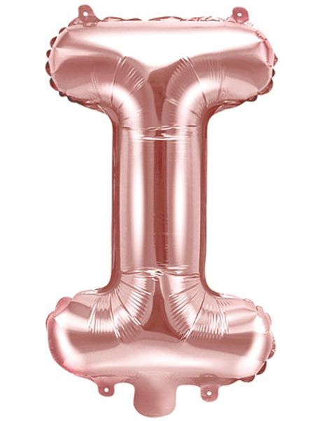 Bokstaven I - Roséguldfärgad 35 cm Folieballong