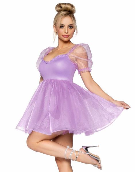 Frosted Organza Babydoll - Lavendelfarget Kostymekjole til Dame