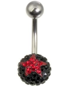 Stardom Navelpiercing - Svart/Röd