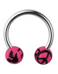 Peace Ögonbrynspiercing - Rosa - 1.2 x 10 mm