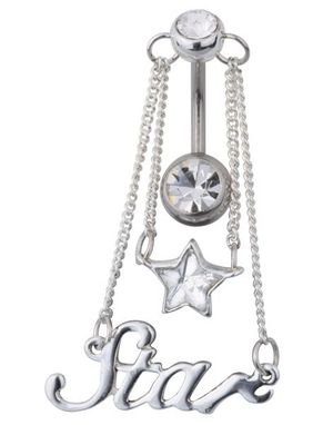 Star Navelpiercing - Vit