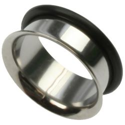 Silverfärgad Piercing Tunnel med Oring