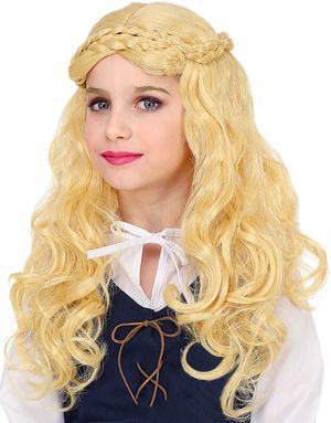 Blond Medeltida Peruk till Barn