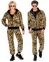 80-talls Grilldress med Skinnende Gullfarget Tigermotiv til Voksen - S