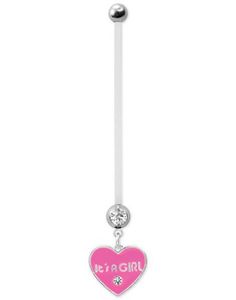 It's A Girl - Rosa Navelpiercing För Gravida