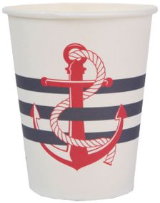 10 stk Pappkopper med Anker Motiv 270 ml