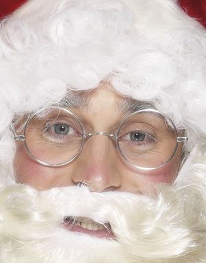 Jultomtens Silverfärgade Runda Glasögon