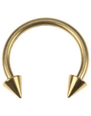 Rund Guldfärgad Ögonbrynspiercing med Spike Kulor - 1,2 x 10 mm