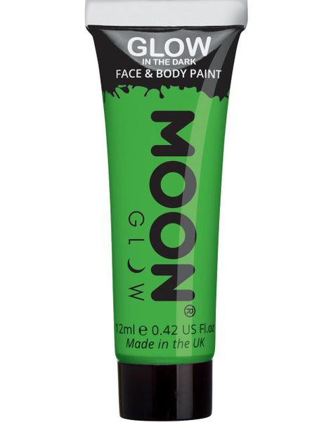 Grön Glow in the Dark Ansikts- och Kroppsfärg 12 ml