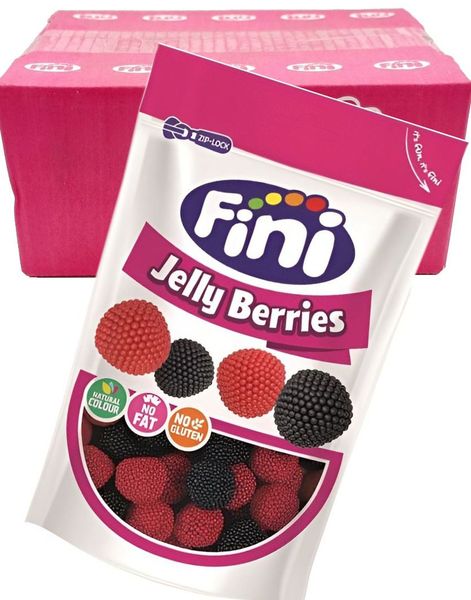 16 stk Fini Jelly Berries - Gelegodteri med Godterikuler - Hel Eske 2,64 kg