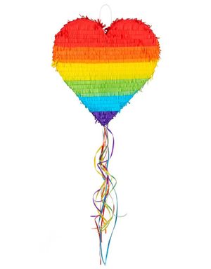 Hjärtformad Rainbow Pull Pinata 37x36 cm