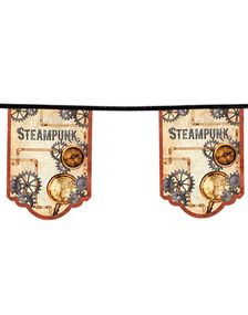 Flaggbanner med Kugghjul Motiv 4 meter - Steampunk