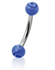 Round Blue - 1.2 x 8 mm Ögonbrynspiercing