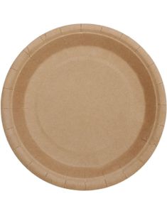 10 st Miljövänliga Komposterbara Kraft Papperstallrikar 22 cm