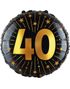 Jubileumsfolieballong - Rund Svart Och Guldfärgad Folieballong 46 cm