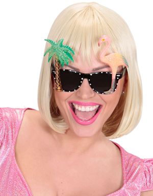 Partyglasögon "Hawaii" med flamingo