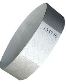 100 stk Nummererte Tyvek Festivalarmbånd / Entrearmbånd - Grå
