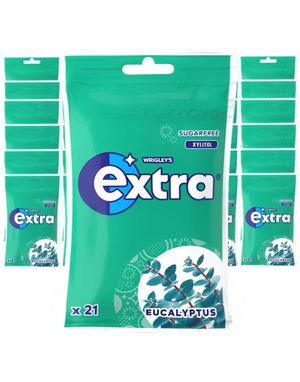 30 stk Extra Tyggegummi med Eucalyptussmak - Selvlukkende Pose - Hel Eske 870 gram