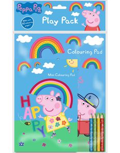 2 stk Ritblock med 4 stk Färgpennor - Peppa Pig