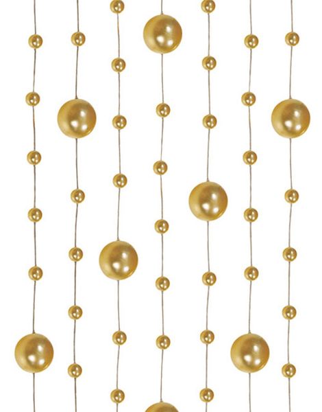 5 stk Guldfärgade Pärl-Kedjor ca 130 cm var