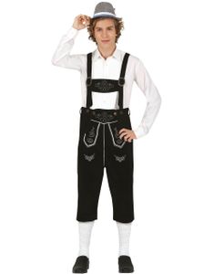 Svart Oktoberfest Kostyme til Mann