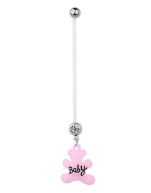 Navelpiercing För Gravida med Rosa Teddybjörn