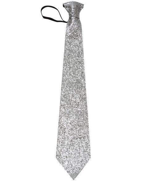 Silverfärgad Glittrande Slips