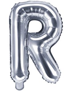 Bokstaven R - Silverfärgad 35 cm Folieballong