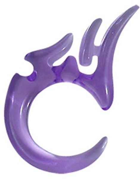 Genomskinlig Lila Dragon Claw Expander Örpiercing i Akryl 3 mm